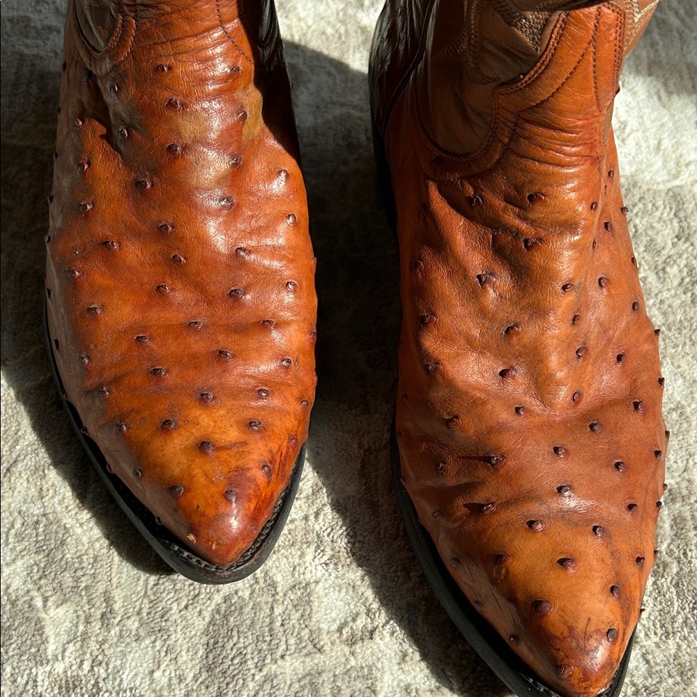 Genuine Ostrich Full Quill Leather Western Boots - Picture 6 of 14
